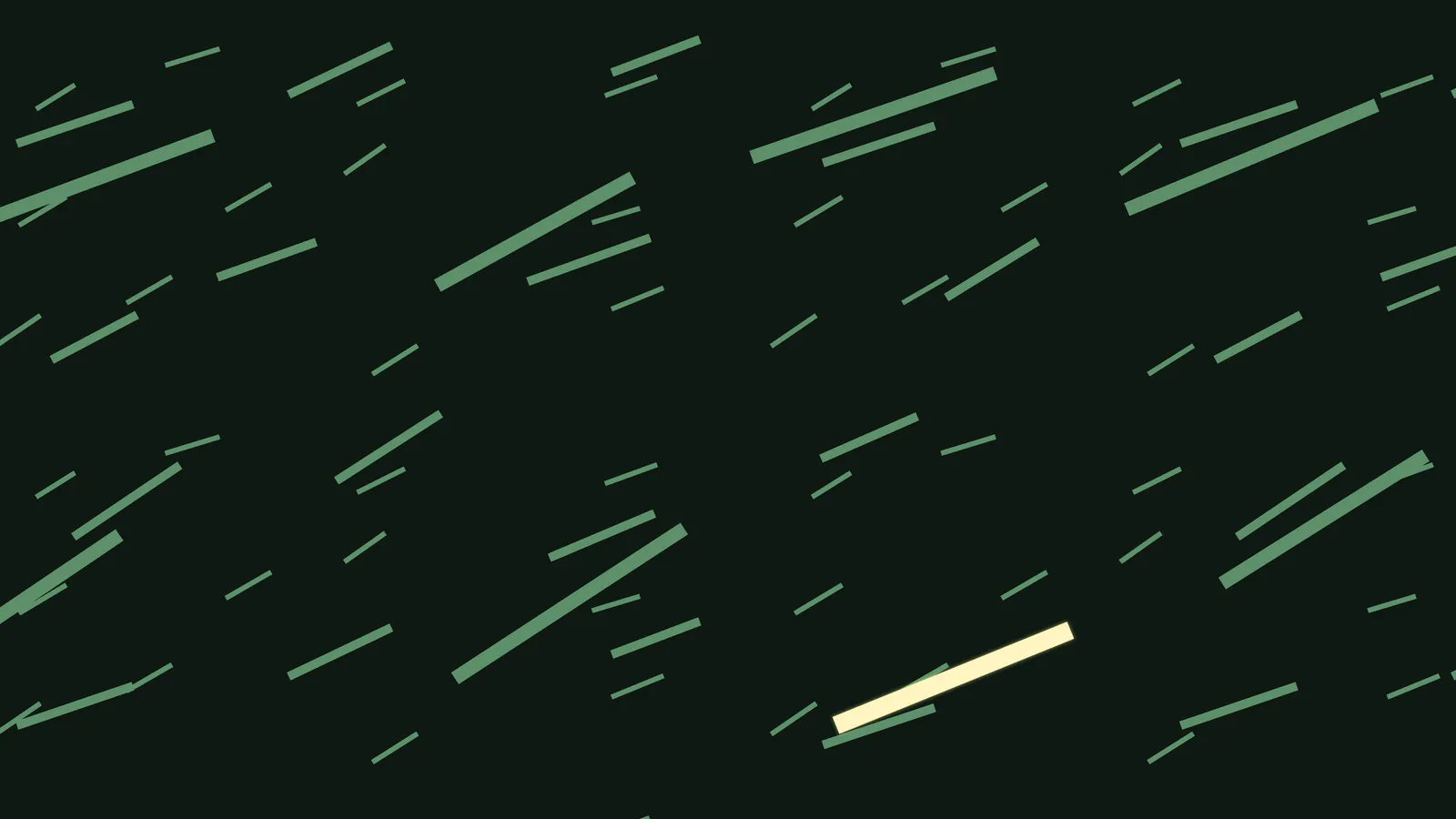 Diagonal green streaks suggesting growth, on dark green