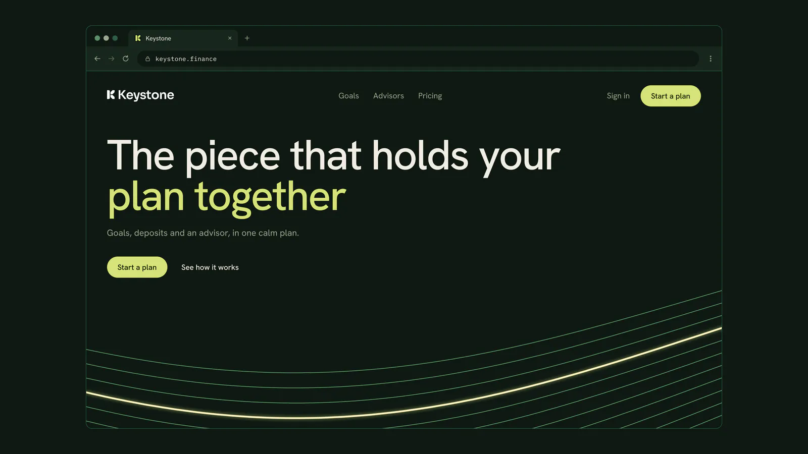 Website hero: The piece that holds your plan together