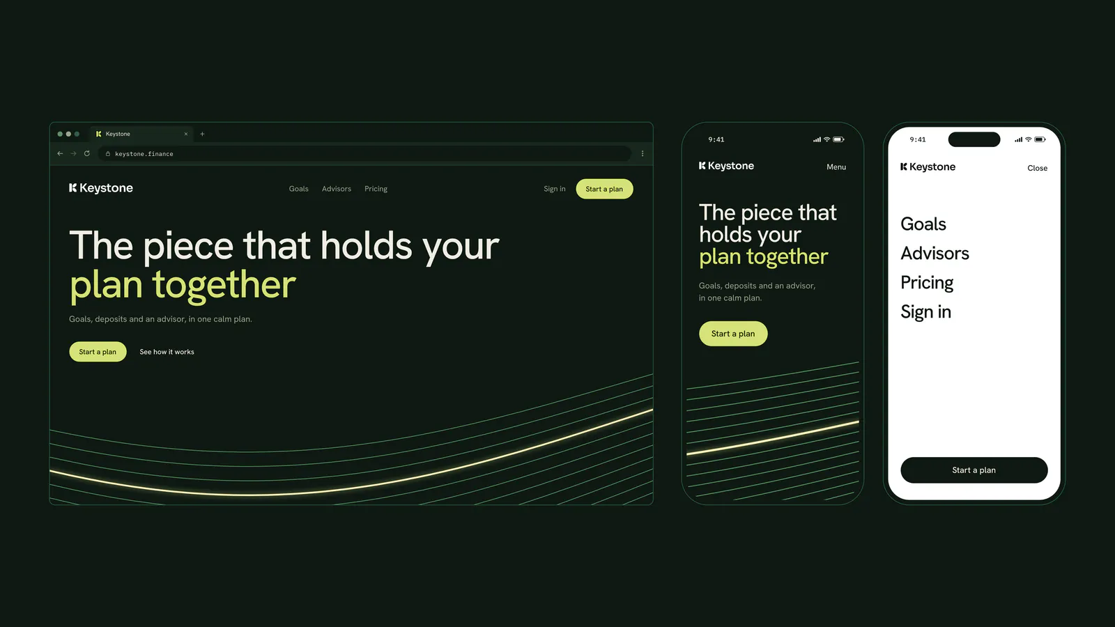 Website hero with two phone screens