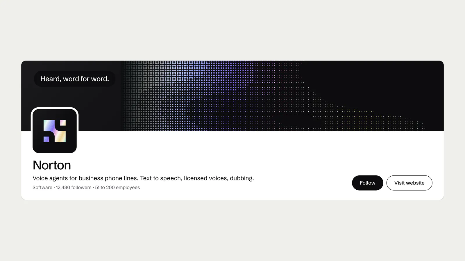 Social profile banner for Norton