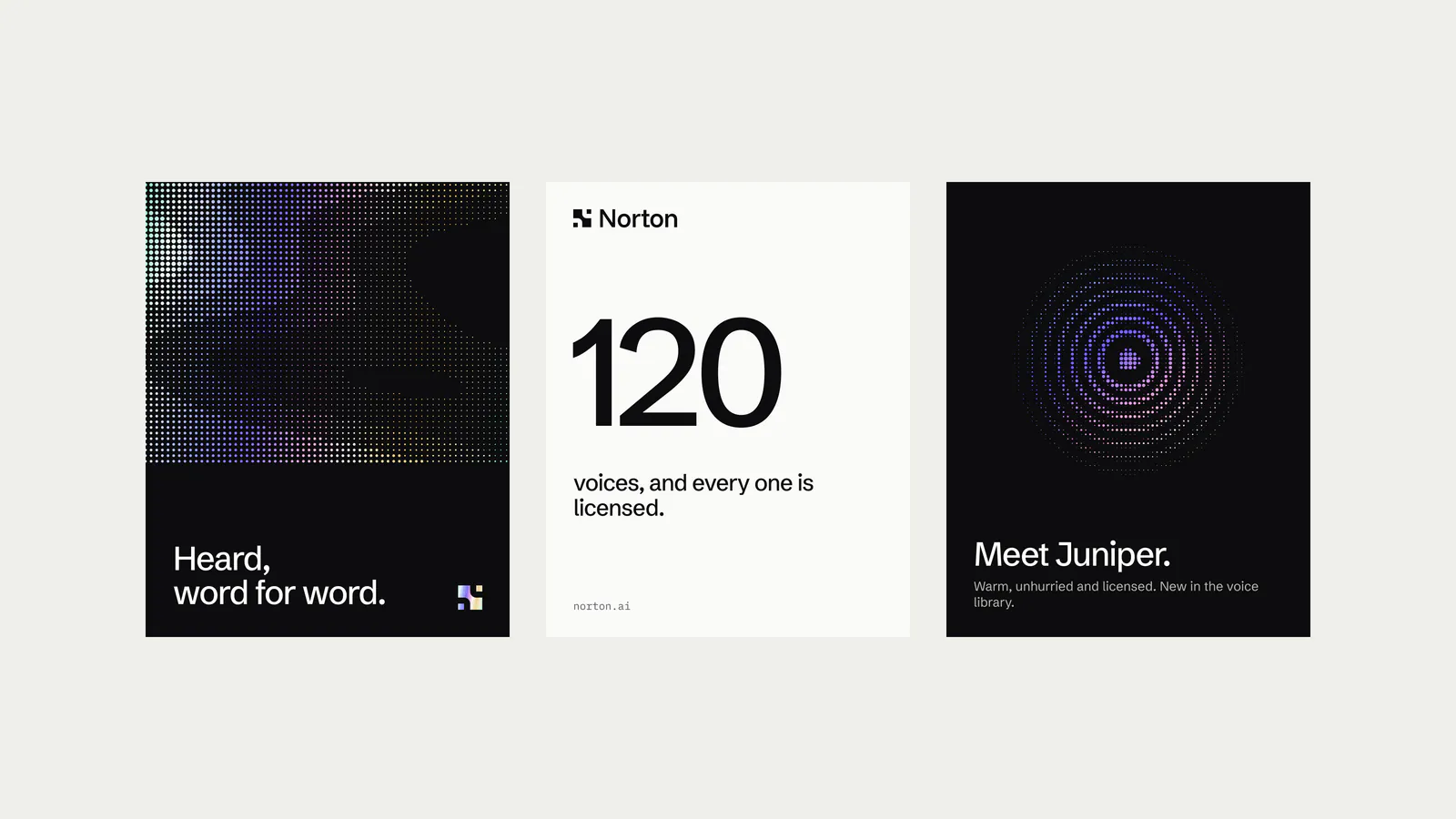 Social posts: Heard, word for word; 120 voices; Meet Juniper